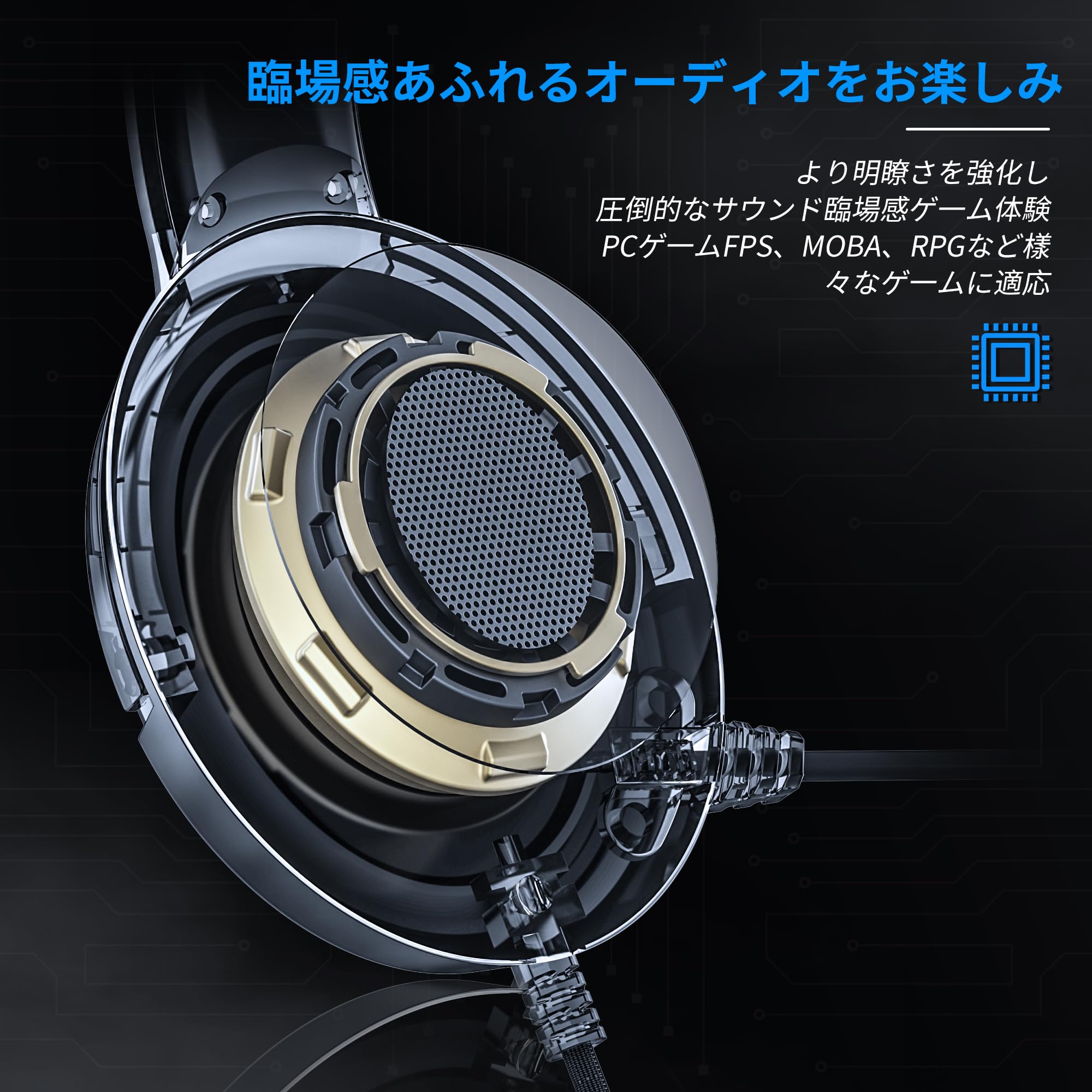 Amazon | BINNUNE ゲーミングヘッドセット PS5 ワイヤレスヘッド